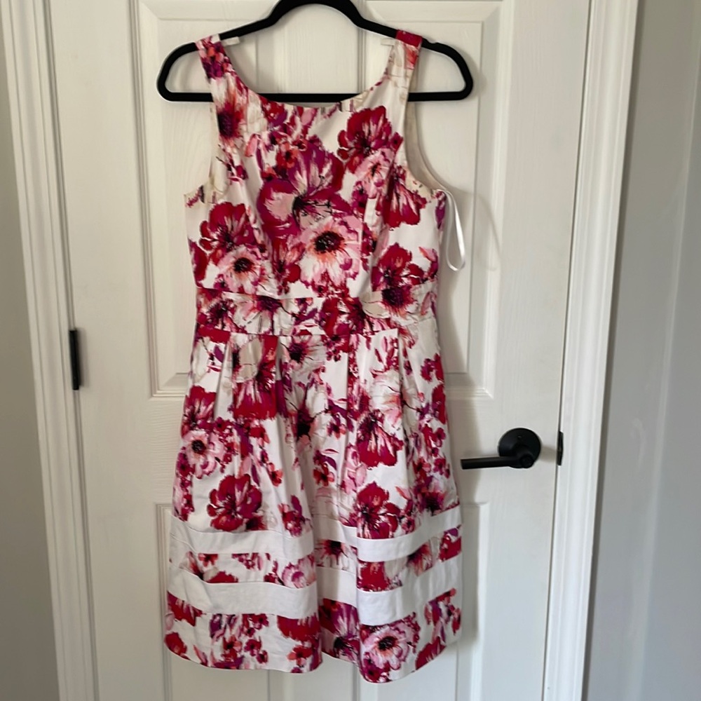 White House black market floral fit n’ flare.